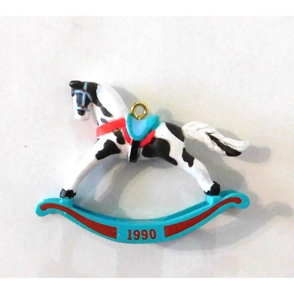 Hallmark Keepsake Miniature Ornament 1990 Rocking Horse Collectors Series - Picture 2 of 4